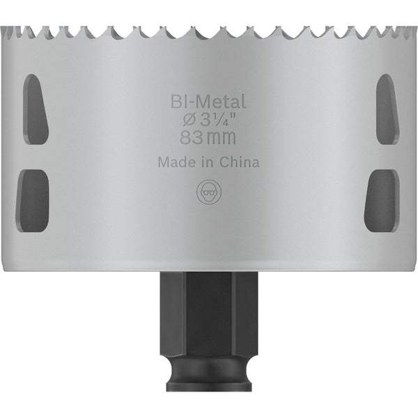 Bimetall Lochsäge mit einem Durchmesser von 83 Millimeter