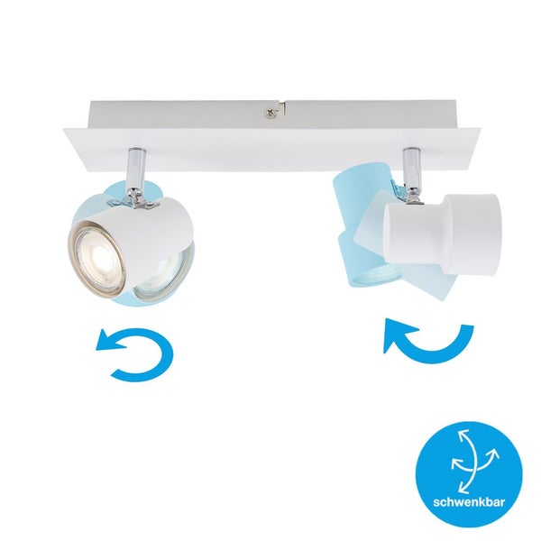 LED Deckenspot Strahler dreh-& schwenkbar 2x GU10 je 5W Weiß Briloner