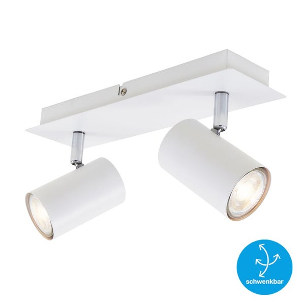 Deckenleuchte Spotleuchte Schwenkbar excl. 2xGU10 40W IP20 weiß Metall Briloner