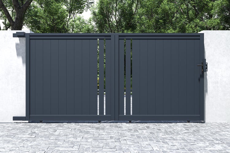 Schiebetor 3,5 m GIONA H.180 graues Aluminium