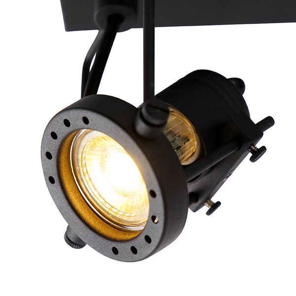 Schwarzer Deckenstrahler mit drehbarem Kopf