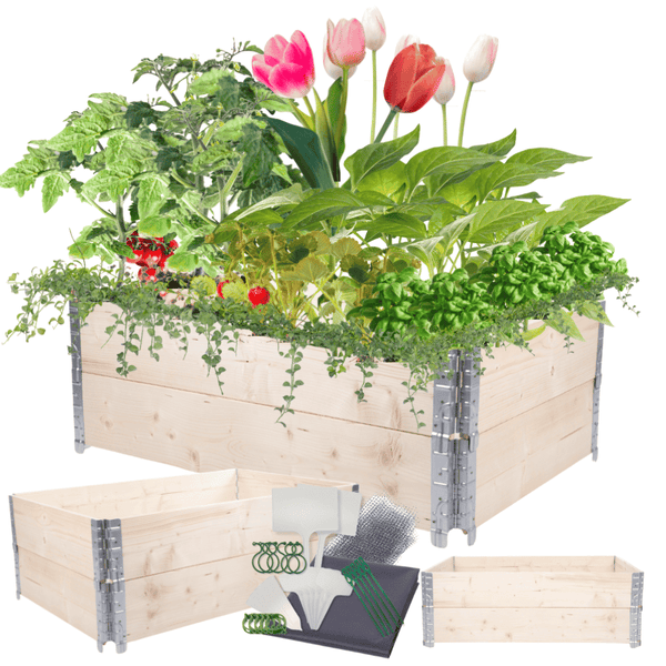 Hochbeetkisten GrowBox HxBxT 40x120x80 cm 2 Ebenen Holz Natur