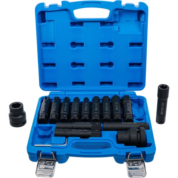 Steckschlüssel Einsatz Set in einem blauen Kunststoffkoffer