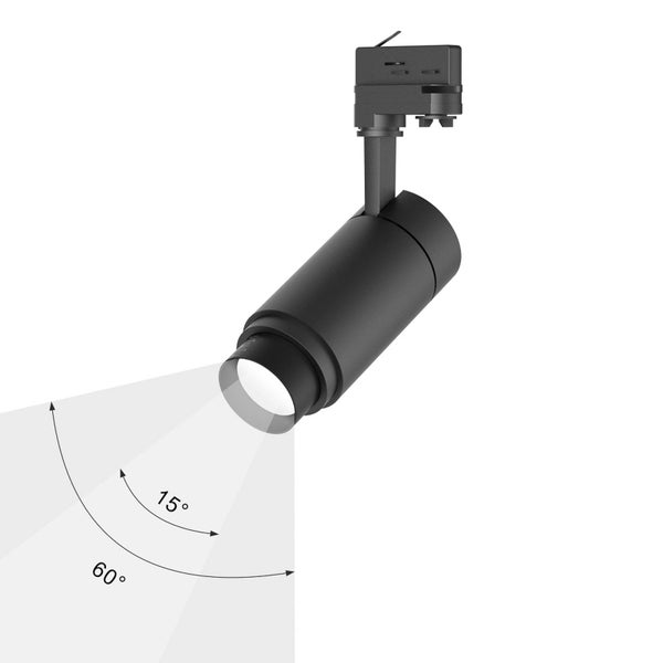 Arcchio LED Stromschienenstrahler Nanna in Schwarz aus Aluminium (1 flammig, ) Arbeitszimmerleuchte