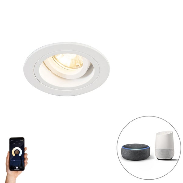 Smart Einbaustrahler weiß rund neigbar inkl. Wifi GU10 - Chuck