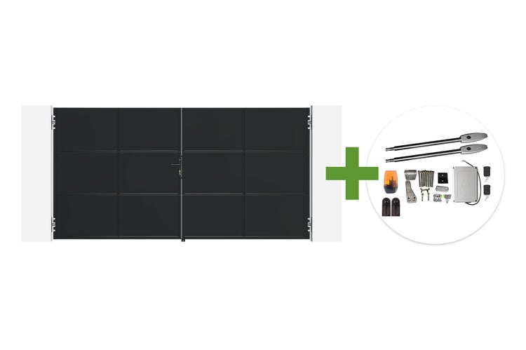 Doppelflügeltor mit elektrischem Torantrieb inklusive Montagezubehör