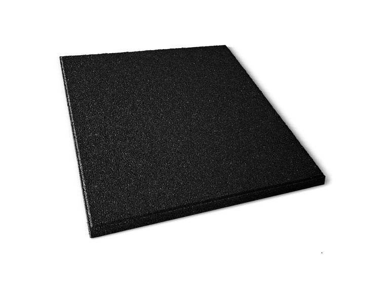 FLOORDIREKT Fallschutzmatte - Elastikmatte - Fallschutzplatte mit Drainage - Schwarz - 50 x 50 x 2,5 cm