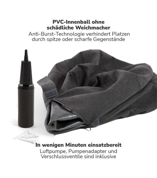 mokebo Stoff Sitzball Büro ergonomisch 'Der Sportliche', Sitzball mit Pumpe, 65cm Breite, ergonomische Bürostuhl Alternative