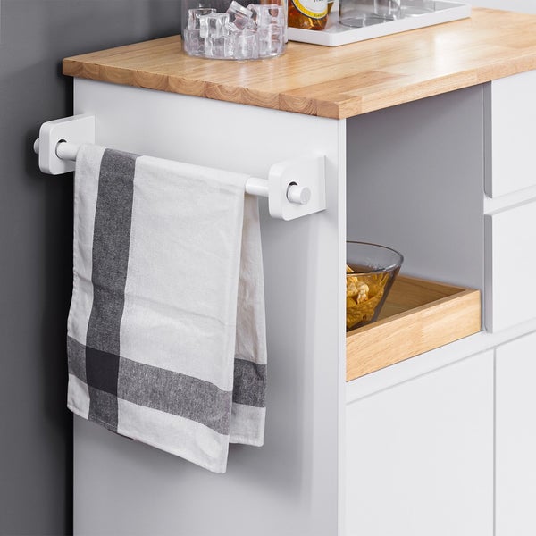 Servierwagen mit Handtuchhalter und Geschirrtuch