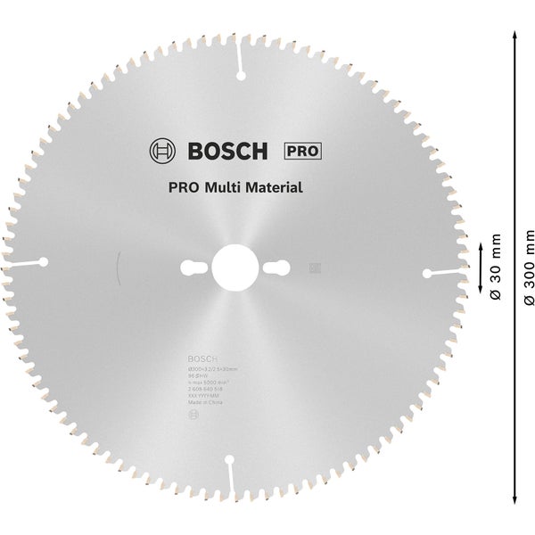 Bosch Pro Multi Material Kreissägeblatt, 300 Millimeter Durchmesser
