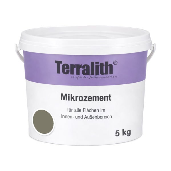 Terralith Mikrozement, 5 Kilogramm, für den Innen- und Außenbereich.