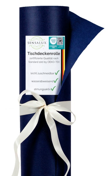 Sensalux Tischdeckenrolle 25m lang aus stoffähnlichem Vlies, 1m  x 25 m Dunkelblau