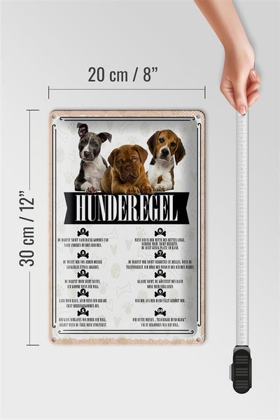 Blechschild Spruch 20x30cm Hunderegel du darfst mich nicht rufen