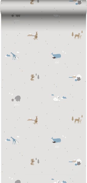 Sanders und Sanders Tapete Tiere Grau - 53 cm x 10 m - 640295