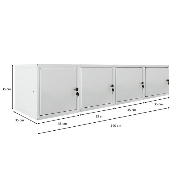 PROREGAL Mega Deal 4x Schließfachwürfel Cubic HxBxT 35 x 35 x 35 cm Grau