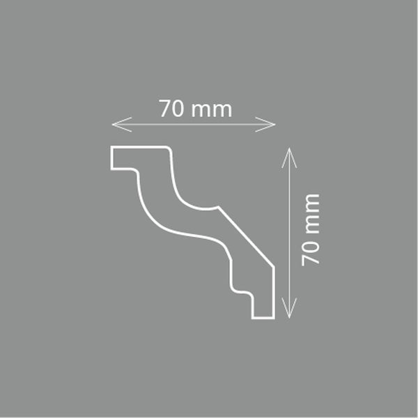 Zierleiste M 100 (70 x 70 mm), Länge 2m, LED fähig