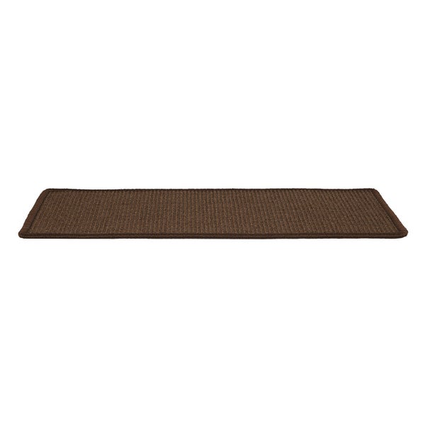 FLOORDIREKT Stufenmatte aus Sisal - Pure Nature - Umkettelt & Selbstklebend - Dunkelbraun - 23,5 x 65 cm - Rechteckig ohne Lippe