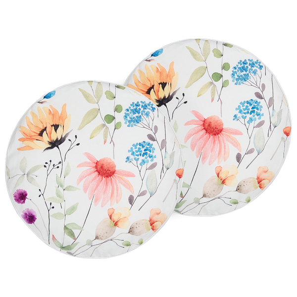Gartenkissen 2er Set MONESI Blumenmuster 40 x 40 cm Bunt