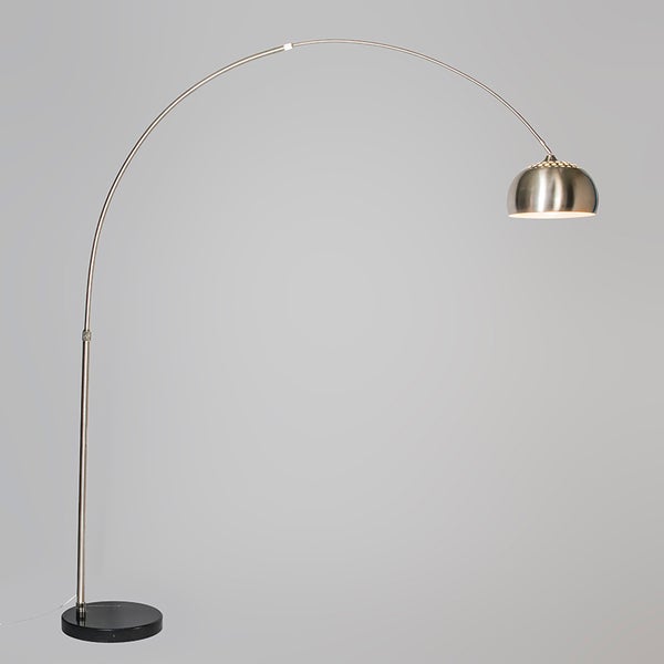 Bogenlampe mit Metallschirm und Marmorfuß