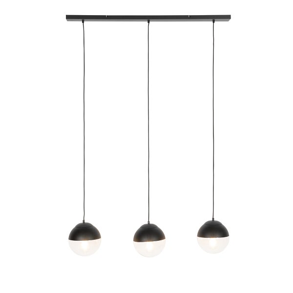 Dreiflammige Pendelleuchte mit Kugelform