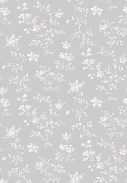 Borastapeter Tapete Blumen Grau - 53 cm x 10.05 m - 660926