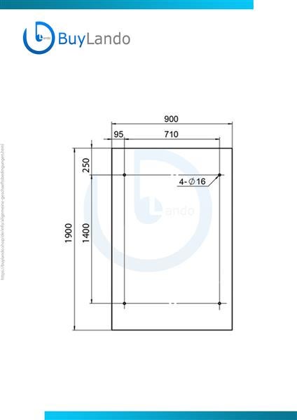 Glaswerk Westfalen - (STB) Pensilina in vetro trasparente 190x90 cm con supporto