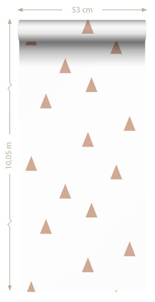 Tapetenrolle mit Dreiecksmuster, 53 cm breit und 10,05 m lang