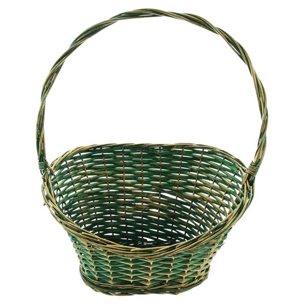 FRANK FLECHTWAREN | Präsentkorb Grün/Gold, WEIDE, 45 x 28 x 22 cm