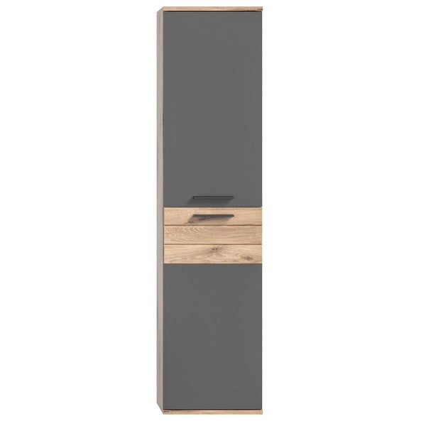 Mason Hochschrank Bad 2 Türen  grau,Eiche dekor. 37 X 24 X 152 cm