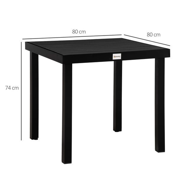 Outsunny Beistelltisch, 78L x 78B x 74H cm, Aluminium, Kunststoff, schwarz