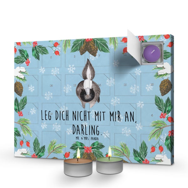 Mr. & Mrs. Panda Duftkerzen Adventskalender Stinktier Angriff - Blau Pastell