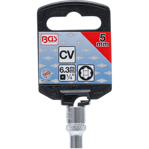 BGS Steckschlüssel-Einsatz Super Lock Antrieb Innenvierkant 6,3 mm (1/4) SW 5 mm - 2345