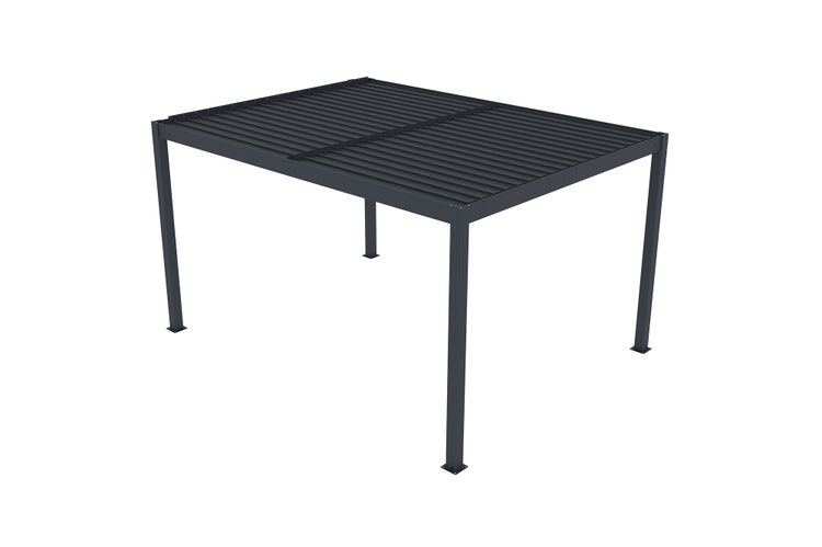 Pergola Aluminium Lamellendach SANTA B395 x T305 x H220 cm, Aluminiumpfosten 10 x 10 cm, Anthrazitgrau