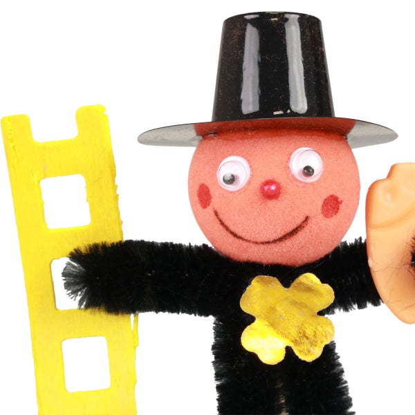 Schornsteinfeger-Figur mit Leiter und Zylinderhut
