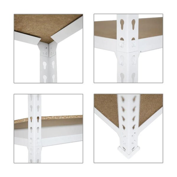 Schwerlastregal BIG MULI | HxBxT 200x120x50cm | 5 Fachböden | Fachlast 200kg | Weiß | Lagerregal Kellerregal Werkstattregal Metallregal Fachbodenregal Steckregal