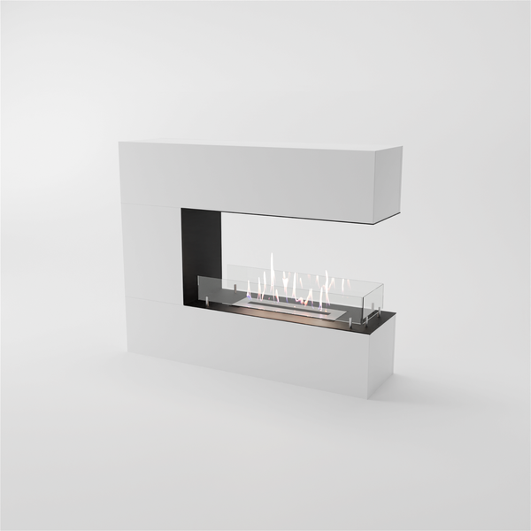 GLOW FIRE Ethanol Kamin 'Orkland mini' | Ethanolofen in weiß mit 3 Std. Brenndauer und 3 KW Heizleistung | BxHxT: 110x90x30 cm