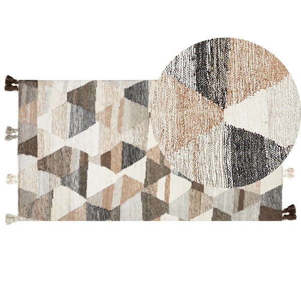 Teppich ARGAVAND Beige 80 x 150 cm Wolle Kelim