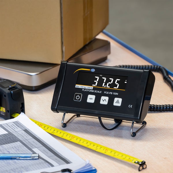 PCE Instruments PCE-PB 150N Plattformwaage max. 150 kg |LC-Display |USB bidirektional |PEAK Funktion |Füllstands Control