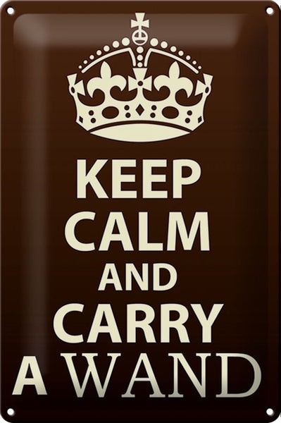 Blechschild Spruch 20x30cm Keep Calm and carry a wand