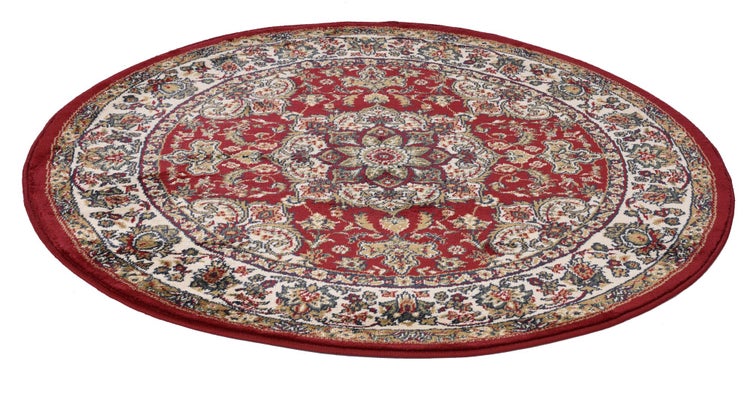 Gewebter Teppich im Orient-Design Hamadan Rot Ø 133 cm