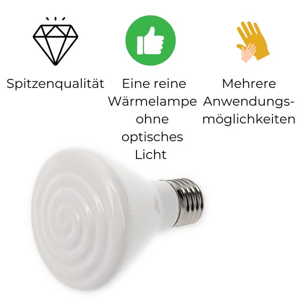 Dunkelstrahler Keramiklampe 60 Watt