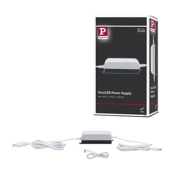 Paulmann YourLED Netzteil mit 48 Watt Leistung, inklusive Anschlusskabeln und Originalverpackung.