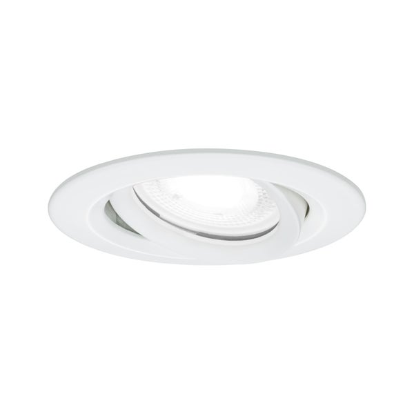 LED Einbauleuchte Nova Plus Einzelleuchte schwenkbar IP65 rund 93mm 30° GU10 6W 470lm 230V dimmbar 4000K Weiß matt