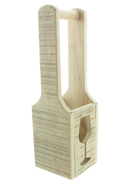 FRANK FLECHTWAREN | Flaschenhalter Wein, HOLZ, 12 x 12 x 40 cm