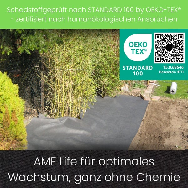 AMF Life Unkrautvlies, Gartenvlies - Anthrazit/Schwarz, 1m x 25m - 150g/m²
