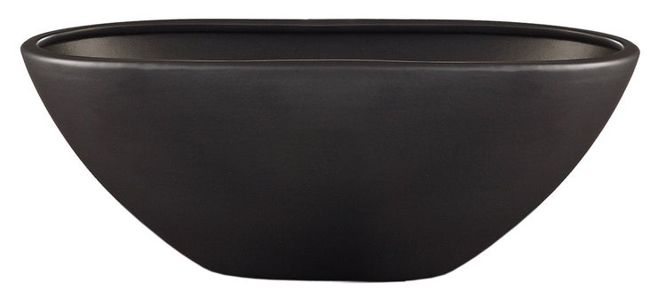 Scheurich Ovale Pflanzschale aus Keramik,  Farbe: Anthrazit, 30 cm Breite, 13,6 cm Tiefe, 13 cm hoch, 2,3 l Vol.