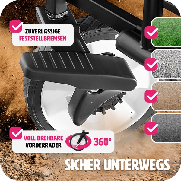 Bollerwagen tectake Leon inklusive Tragetasche, Belastbarkeit 80 kg faltbar grau