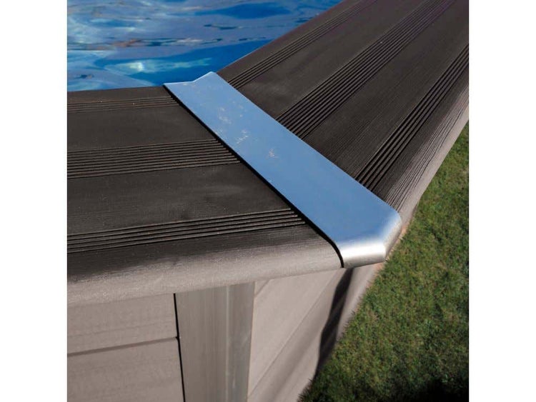 Gre Pools WPC Pool Rhodos Pool aus Holz/Kunststoff in Grau, Naturbelassen