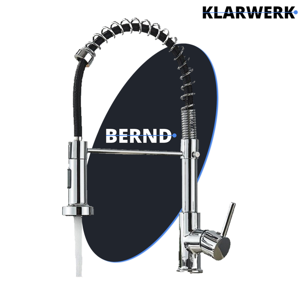 Einhebel-Küchenarmatur mit flexiblem Spiralfeder-Auslauf und Brausefunktion.