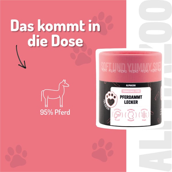 Alphazoo Katzensnack Pferd Trainingssnack Dose